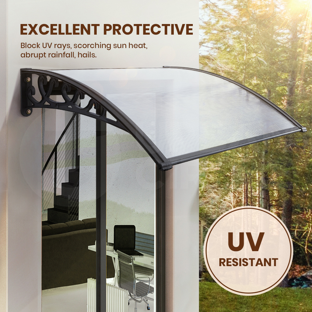 Groverdi Window Door Awning Outdoor Canopy Patio Rain Shield Cover DIY 1M-3M - Picture 12 of 163