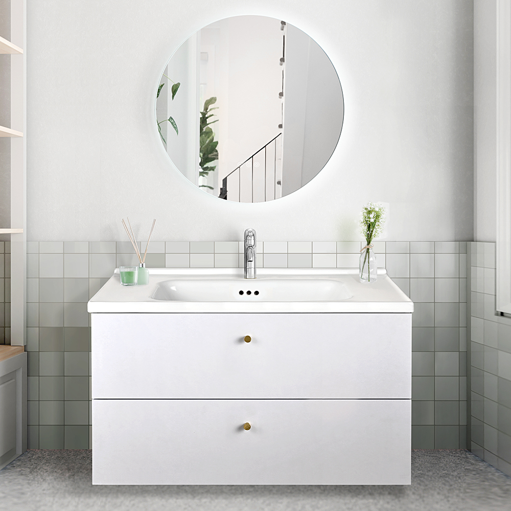 Simplus Bathroom Vanity Unit Sink With Ceramic Basin Cabinet Storage Wall Hung - Picture 32 of 80