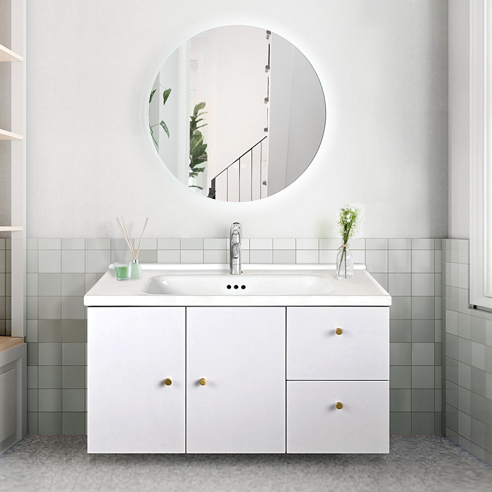 Simplus Bathroom Vanity Unit Sink With Ceramic Basin Cabinet Storage Wall Hung - Picture 72 of 80