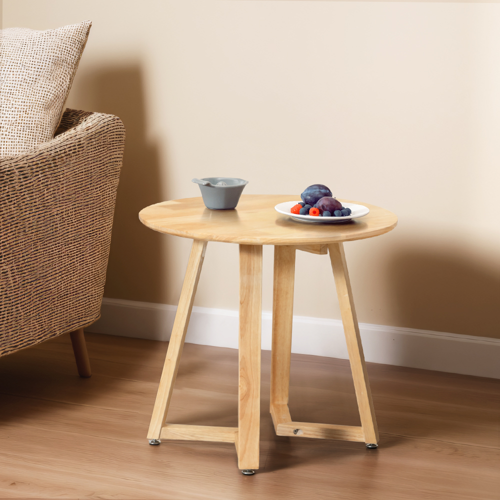 Furb Round Coffee Table Wooden End Table Side Table for Home Living Room 60/80CM - Picture 13 of 55