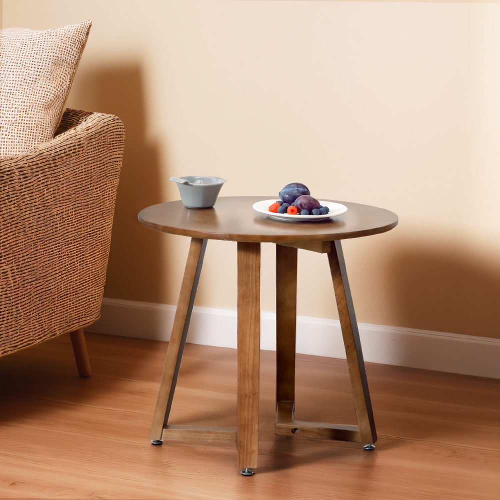 Furb Round Coffee Table Wooden End Table Side Table for Home Living Room 60/80CM - Picture 24 of 55