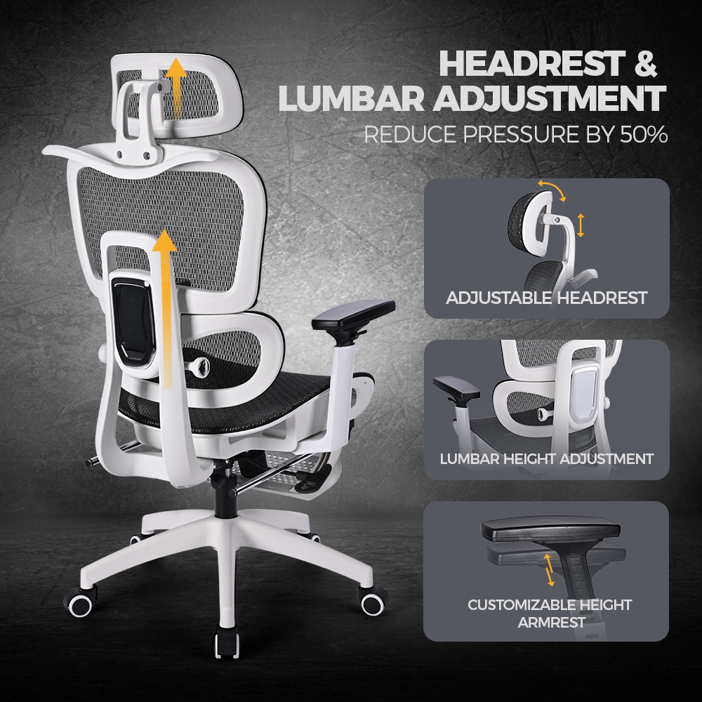Furb Ergonomic Office Chair w/ Breathable Mesh High Back Computer Chair - Picture 31 of 39