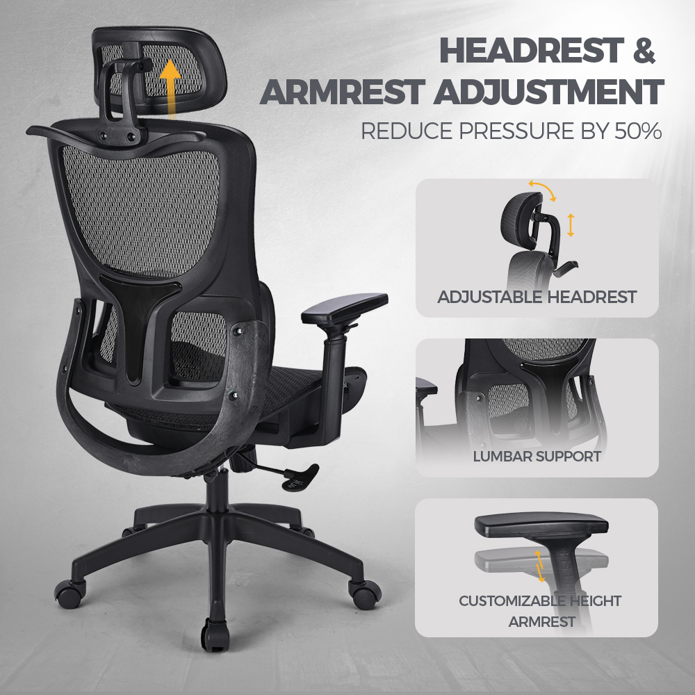 Furb Ergonomic Office Chair Mesh Computer Desk Chair Tilt Mesh Seat - Picture 14 of 36