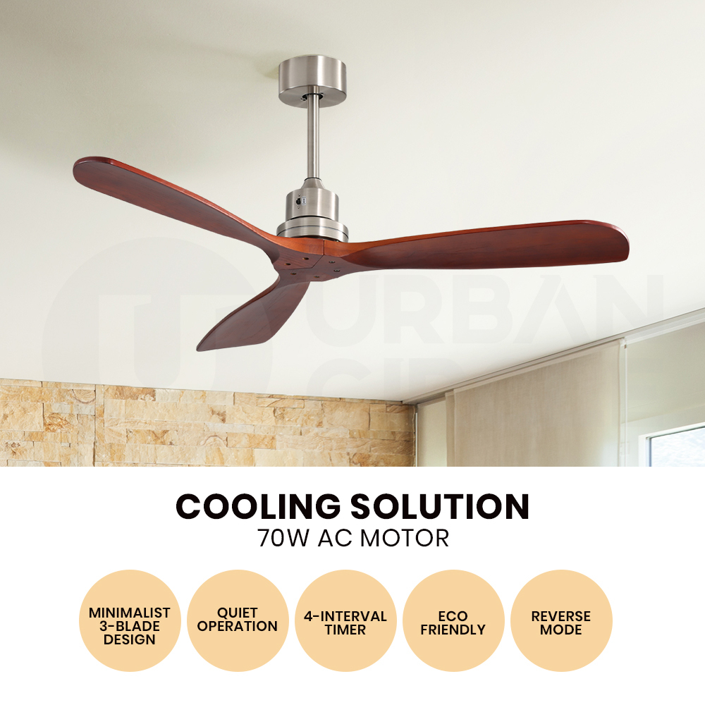 Krear 52" Inch Ceiling Fan Wooden Blades DC Motor Fans Light LED Remote Control - Picture 14 of 312