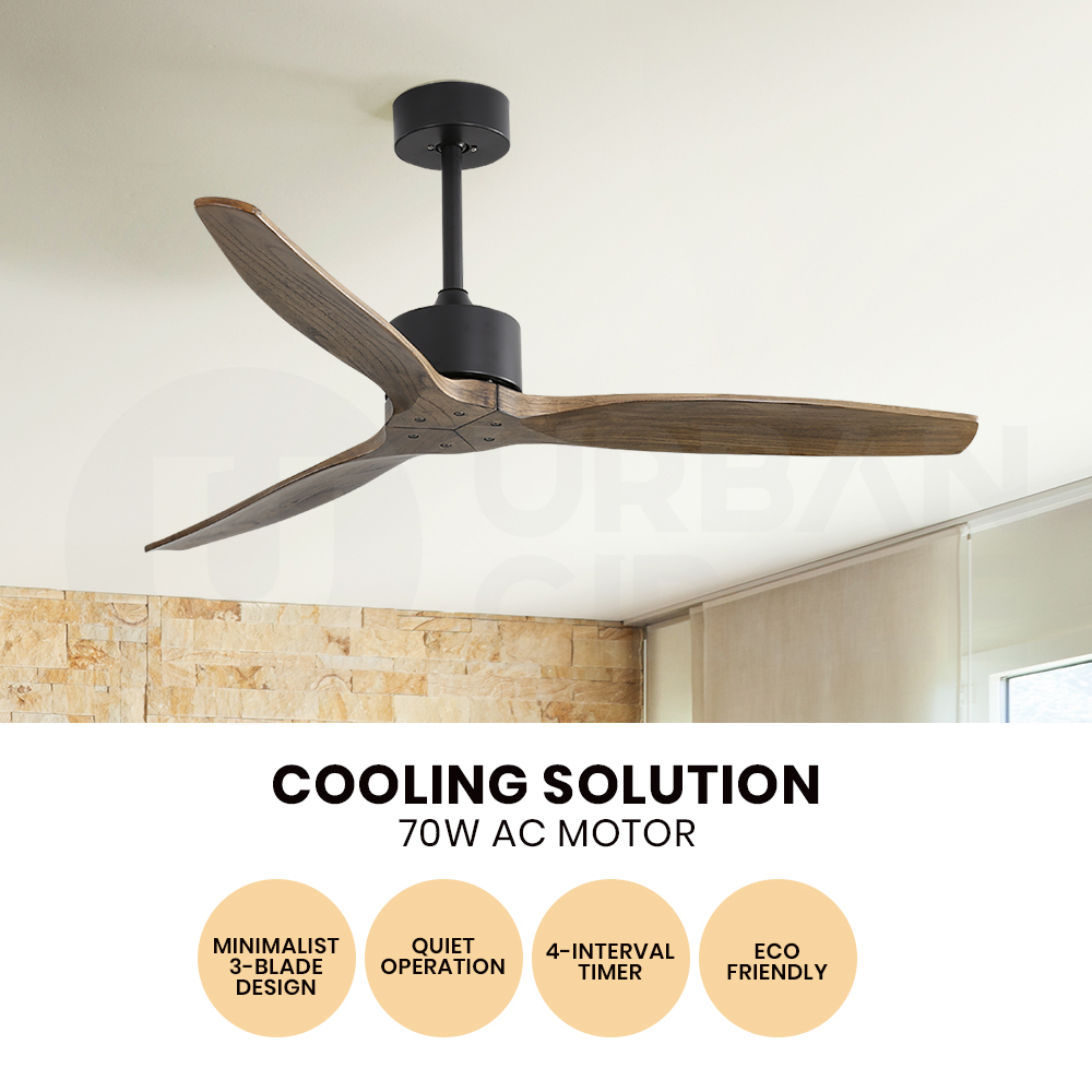Krear 52" Inch Ceiling Fan Wooden Blades DC Motor Fans Light LED Remote Control - Picture 26 of 312