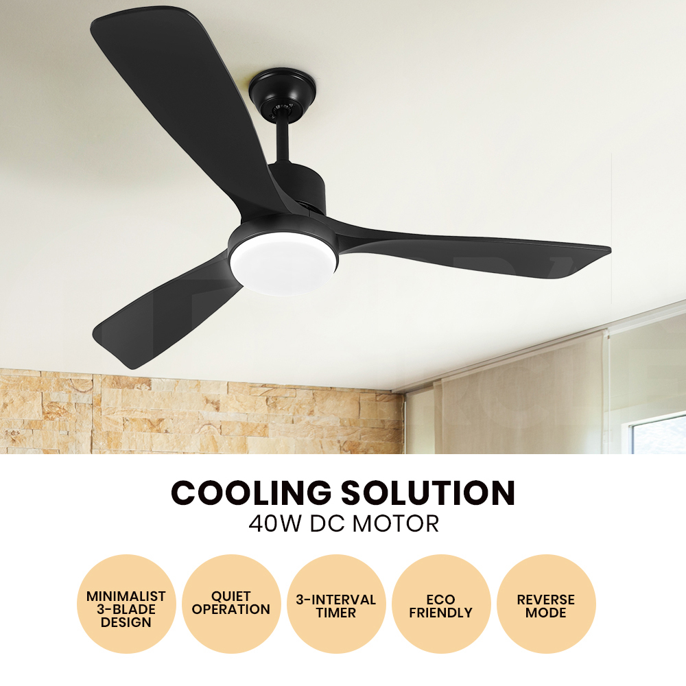 Krear Ceiling Fan With Light Remote Control 52'' DC Wood Blade Strong Wind Timer - Picture 13 of 55