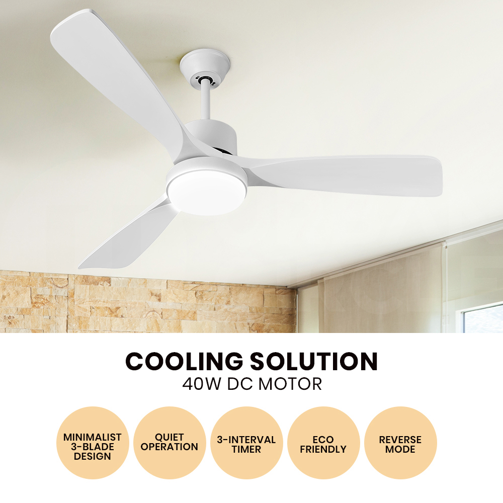 Krear Ceiling Fan With Light Remote Control 52'' DC Wood Blade Strong Wind Timer - Picture 46 of 55