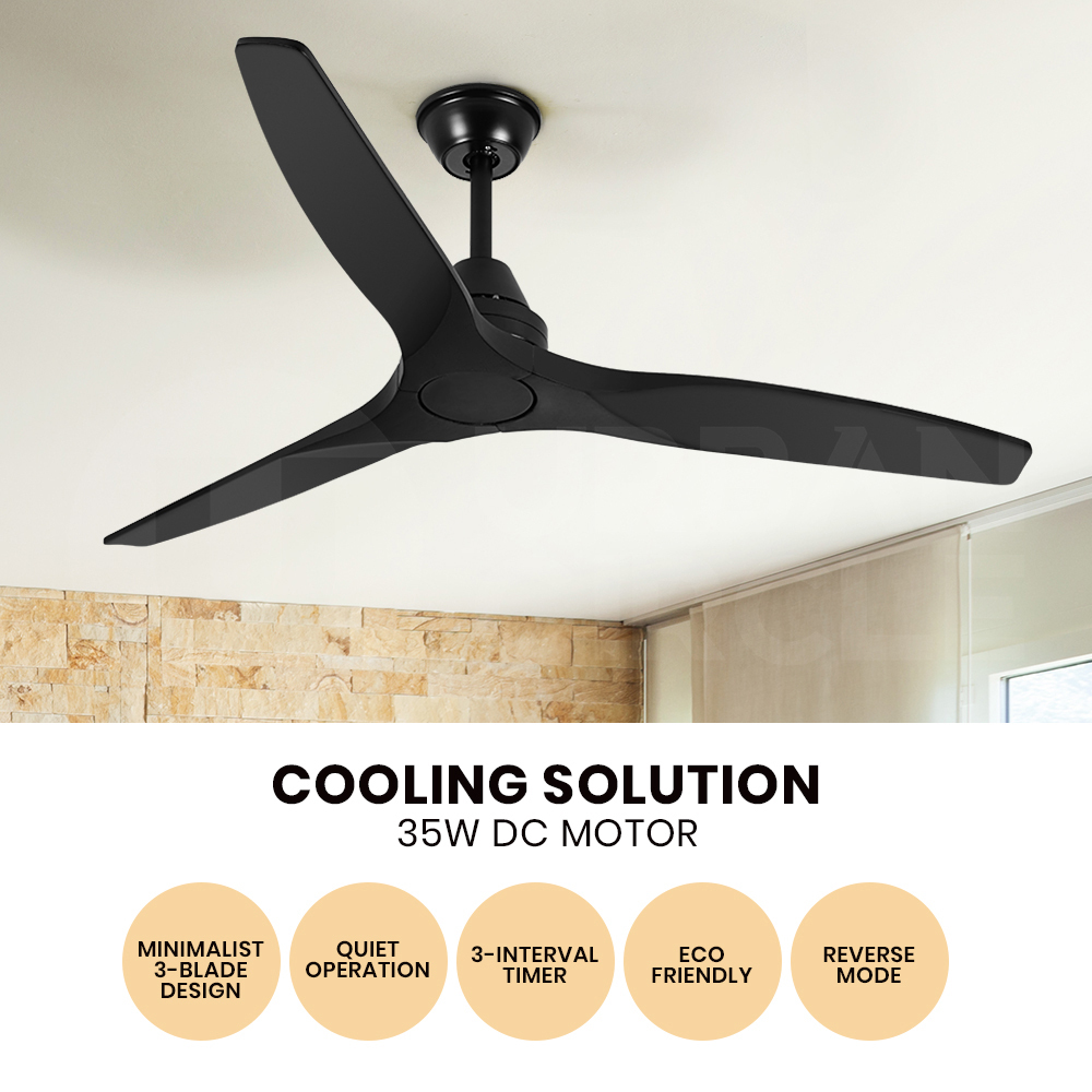 Krear 52'' DC Ceiling Fan Wooden Blades Fans with Remote Control Without Light - Picture 11 of 29