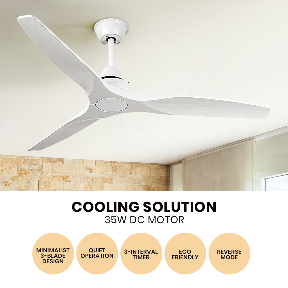 Krear 52" Inch Ceiling Fan Wooden Blades DC Motor Fans Light LED Remote Control - Picture 182 of 312