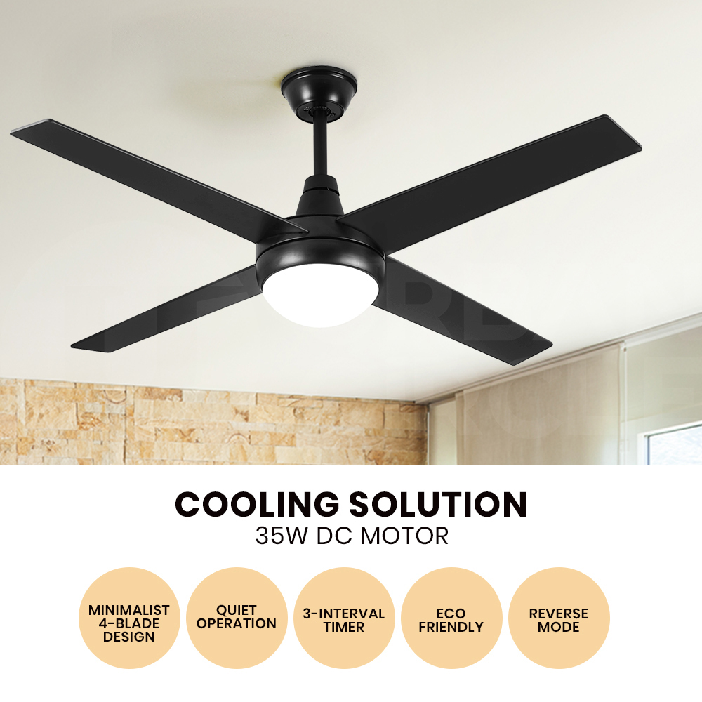 Krear 52'' Ceiling Fan with LED Light Remote Control Fans 4 Wood Blades 1320mm - Picture 13 of 88