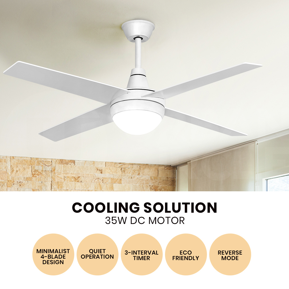Krear 52'' Ceiling Fan with LED Light Remote Control Fans 4 Wood Blades 1320mm - Picture 46 of 88