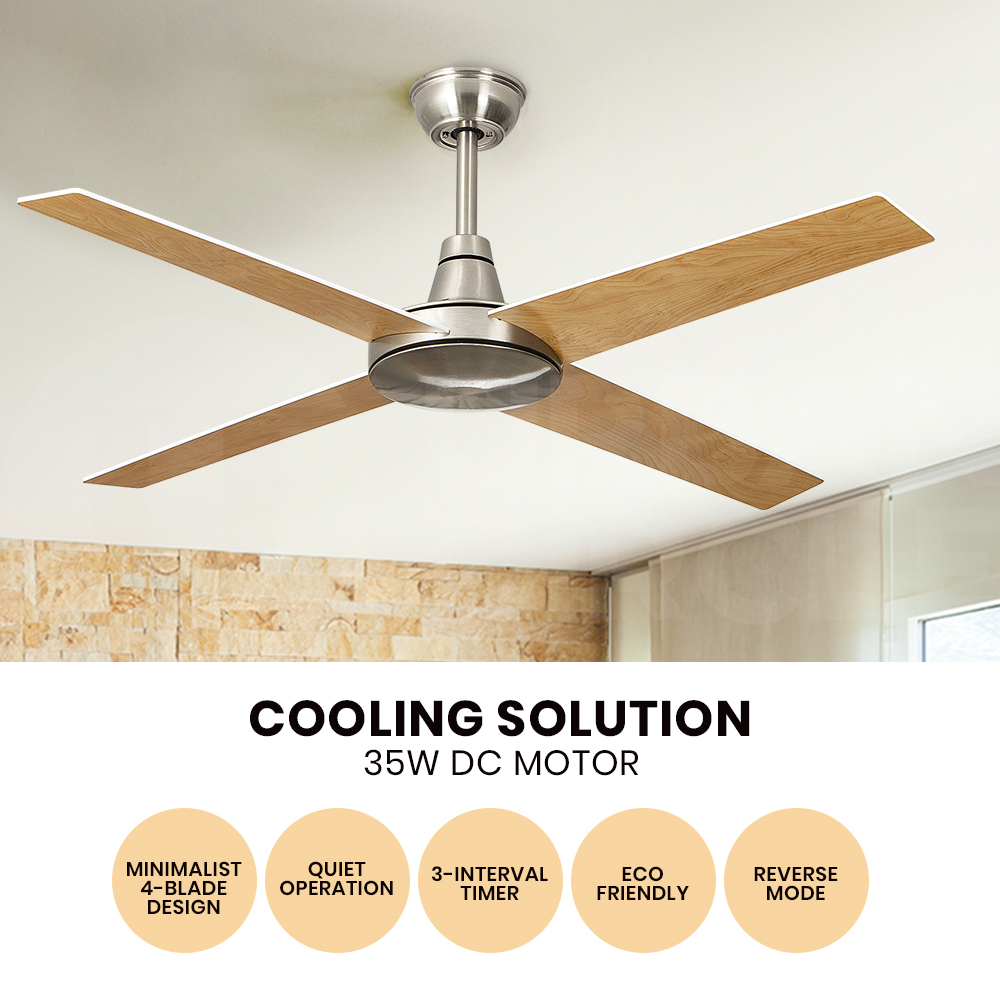 Krear 52'' Ceiling Fan with LED Light Remote Control Fans 4 Wood Blades 1320mm - Picture 68 of 88