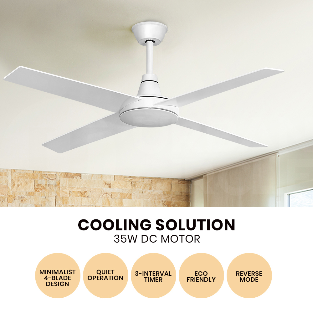 Krear 52'' Ceiling Fan with LED Light Remote Control Fans 4 Wood Blades 1320mm - Picture 79 of 88