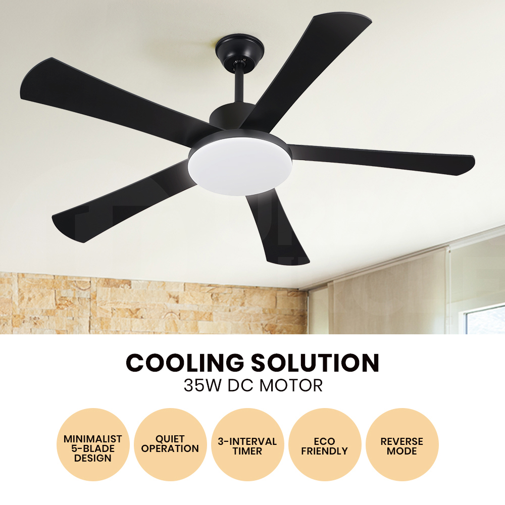 Krear 52" Inch Ceiling Fan Wooden Blades DC Motor Fans Light LED Remote Control - Picture 266 of 312