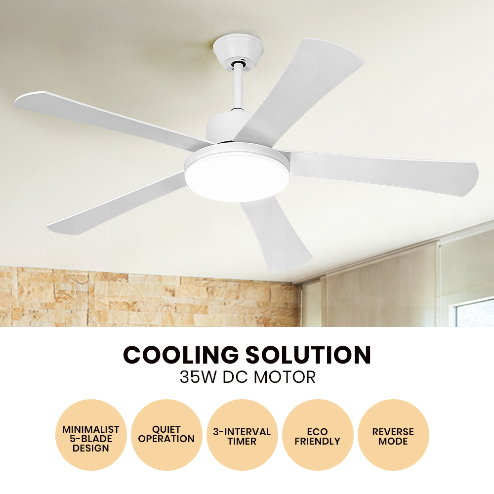 Krear 52" Inch Ceiling Fan Wooden Blades DC Motor Fans Light LED Remote Control - Picture 278 of 312