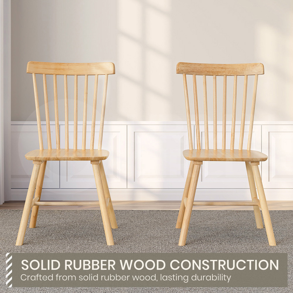 Furb 2x Dining Chairs Rattan Chair Wooden Accent Chair Oak - Picture 20 of 45