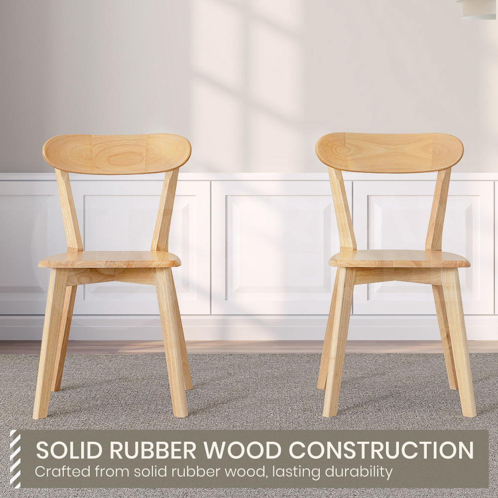 Furb 2x Dining Chairs Rattan Chair Wooden Accent Chair Oak - Picture 29 of 45