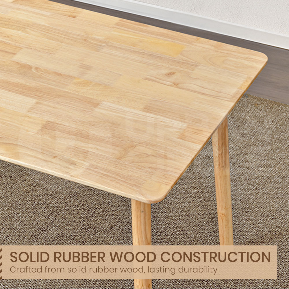 Furb Dining Table Wooden Frame Rectangle Oak 80x80/120x60/140x80/160x80cm - Picture 14 of 60