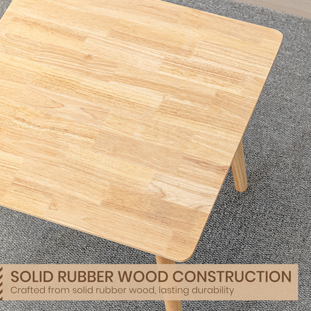 Furb Dining Table Wooden Frame Rectangle Oak 80x80/120x60/140x80/160x80cm - Picture 50 of 60