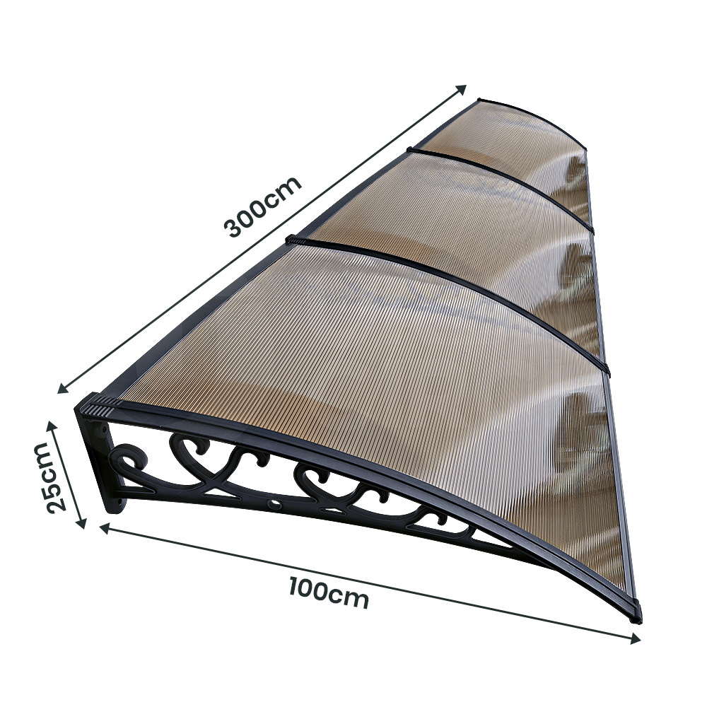 Groverdi Window Door Awning Outdoor Canopy Patio Rain Shield Cover DIY 1M-3M - Picture 153 of 163