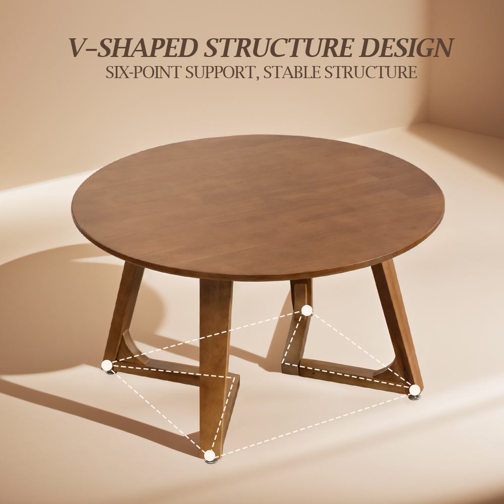Furb Round Coffee Table Wooden End Table Side Table for Home Living Room 60/80CM - Picture 21 of 55