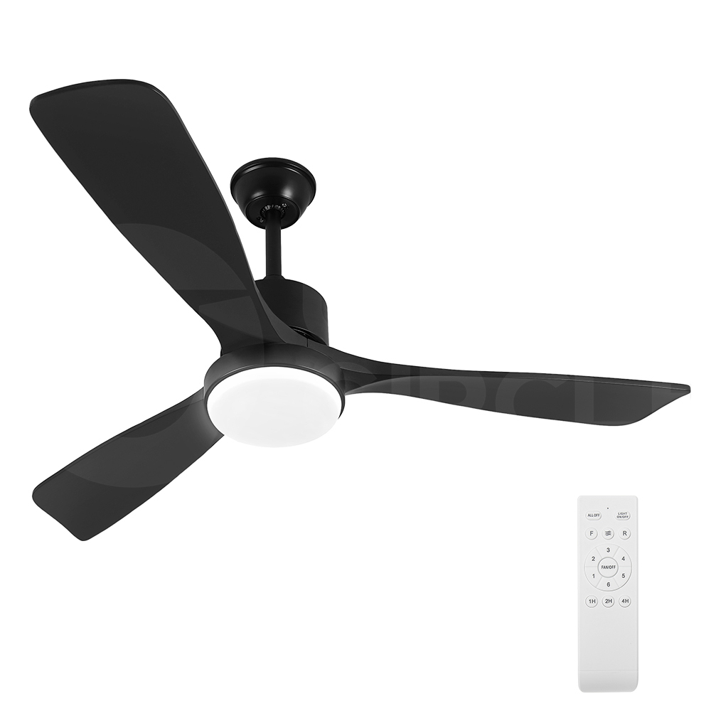 Krear Ceiling Fan With Light Remote Control 52'' DC Wood Blade Strong Wind Timer - Picture 22 of 55