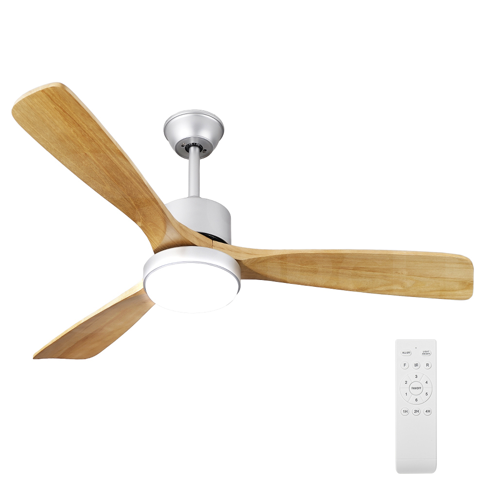 Krear Ceiling Fan With Light Remote Control 52'' DC Wood Blade Strong Wind Timer - Picture 33 of 55
