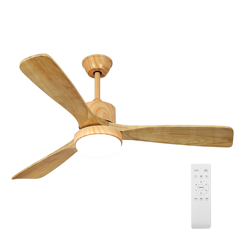 Krear Ceiling Fan With Light Remote Control 52'' DC Wood Blade Strong Wind Timer - Picture 44 of 55