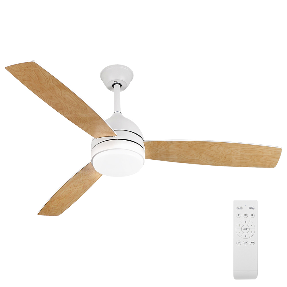 Krear 52" Inch Ceiling Fan Wooden Blades DC Motor Fans Light LED Remote Control - Picture 311 of 312