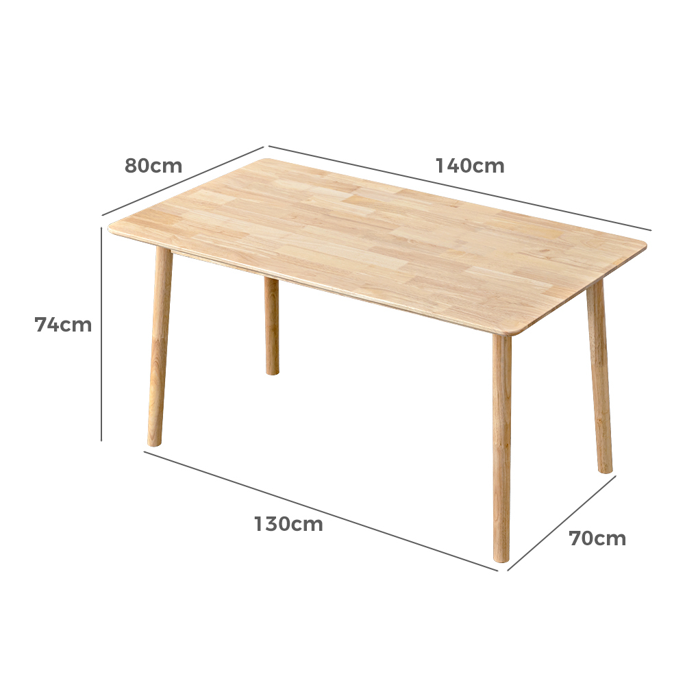 Furb Dining Table Wooden Frame Rectangle Oak 80x80/120x60/140x80/160x80cm - Picture 23 of 60