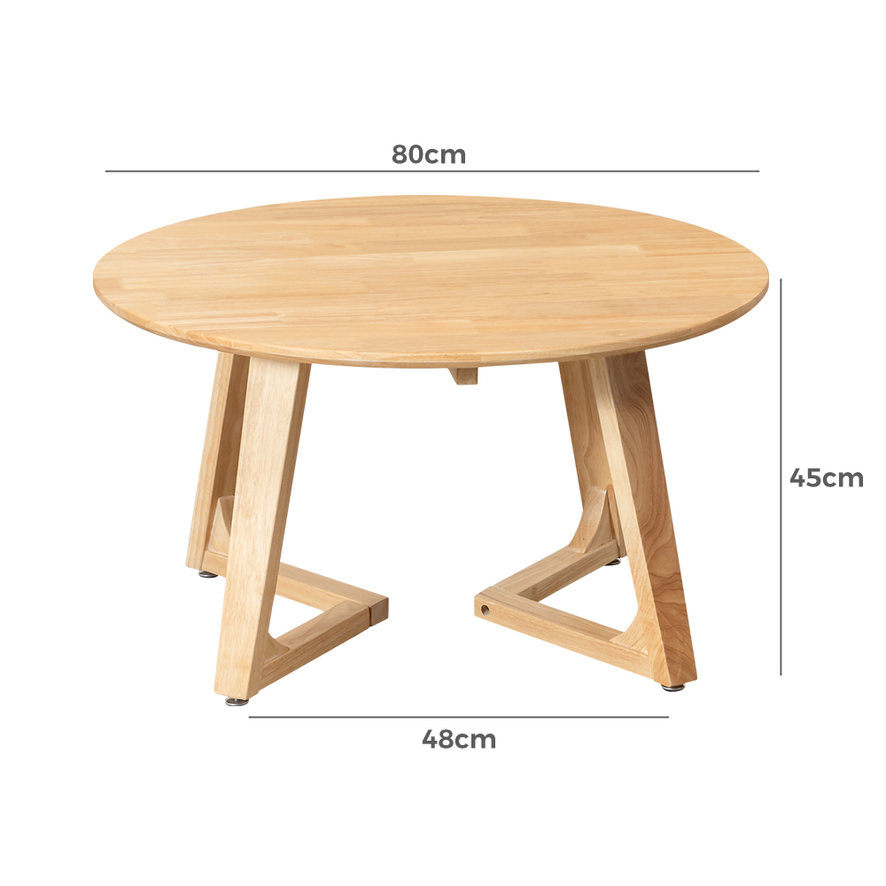 Furb Round Coffee Table Wooden End Table Side Table for Home Living Room 60/80CM - Picture 44 of 55