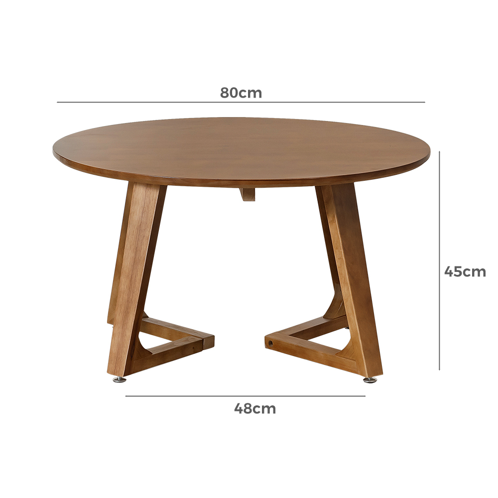 Furb Round Coffee Table Wooden End Table Side Table for Home Living Room 60/80CM - Picture 55 of 55