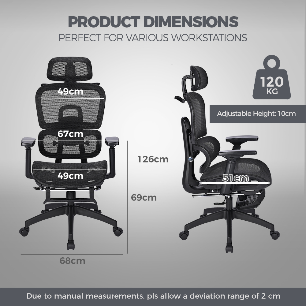 Furb Ergonomic Office Chair w/ Breathable Mesh High Back Computer Chair - Picture 19 of 39