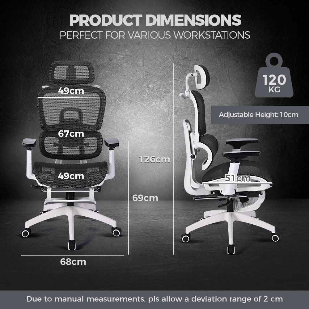 Furb Ergonomic Office Chair w/ Breathable Mesh High Back Computer Chair - Picture 39 of 39