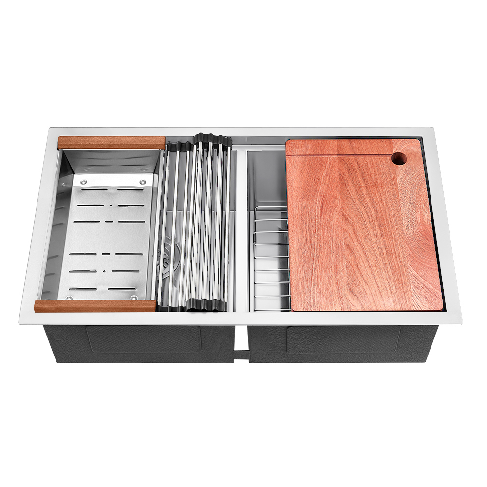 Simplus Stainless Steel Kitchen Sink Laundry Undermount Single Double Bowl Set - Picture 44 of 187