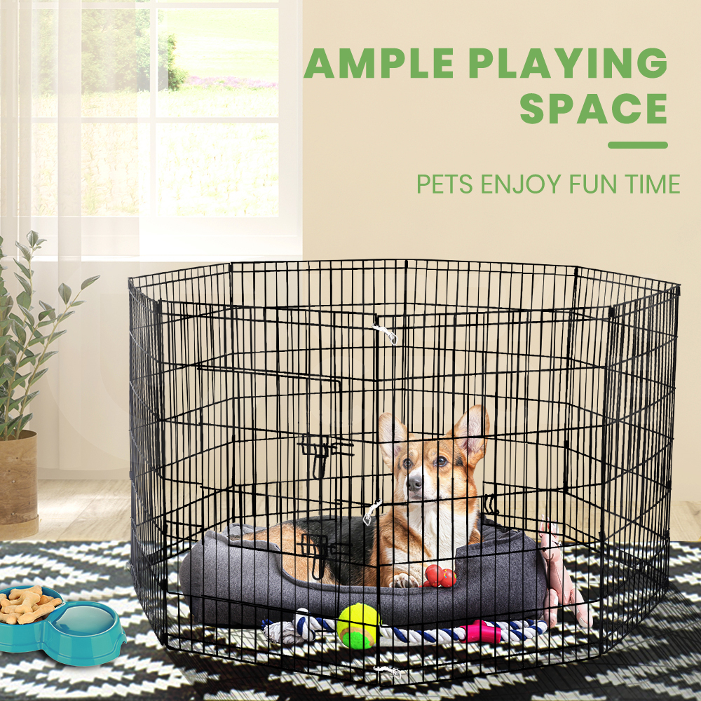 Taily 8 Panel Pet Playpen Dog Puppy Exercise Cage Enclosure Fence Cat Play Pen - Picture 30 of 72