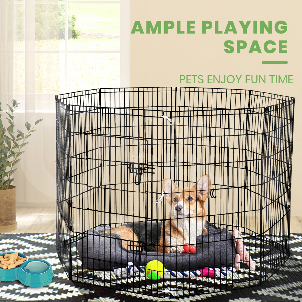Taily 8 Panel Pet Playpen Dog Puppy Exercise Cage Enclosure Fence Cat Play Pen - Picture 39 of 72