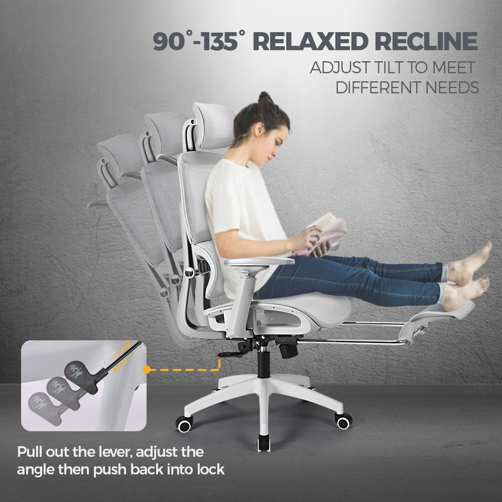 Furb Ergonomic Office Chair w/ Breathable Mesh High Back Computer Chair - Picture 22 of 39