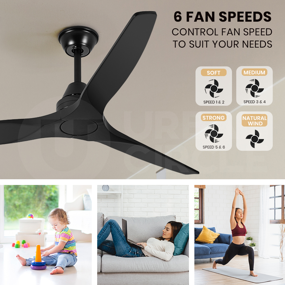 Krear 52" Inch Ceiling Fan Wooden Blades DC Motor Fans Light LED Remote Control - Picture 171 of 312