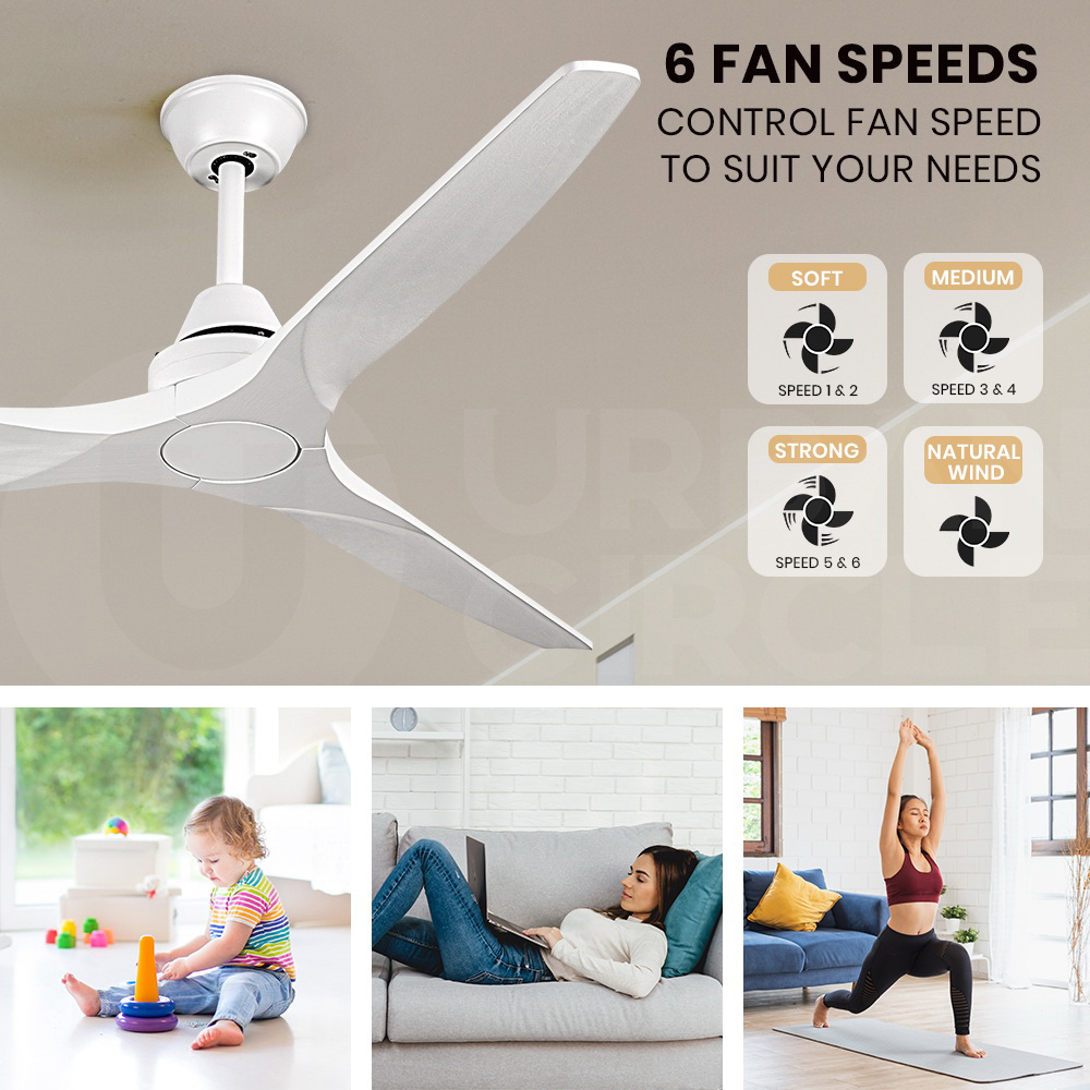Krear 52" Inch Ceiling Fan Wooden Blades DC Motor Fans Light LED Remote Control - Picture 183 of 312