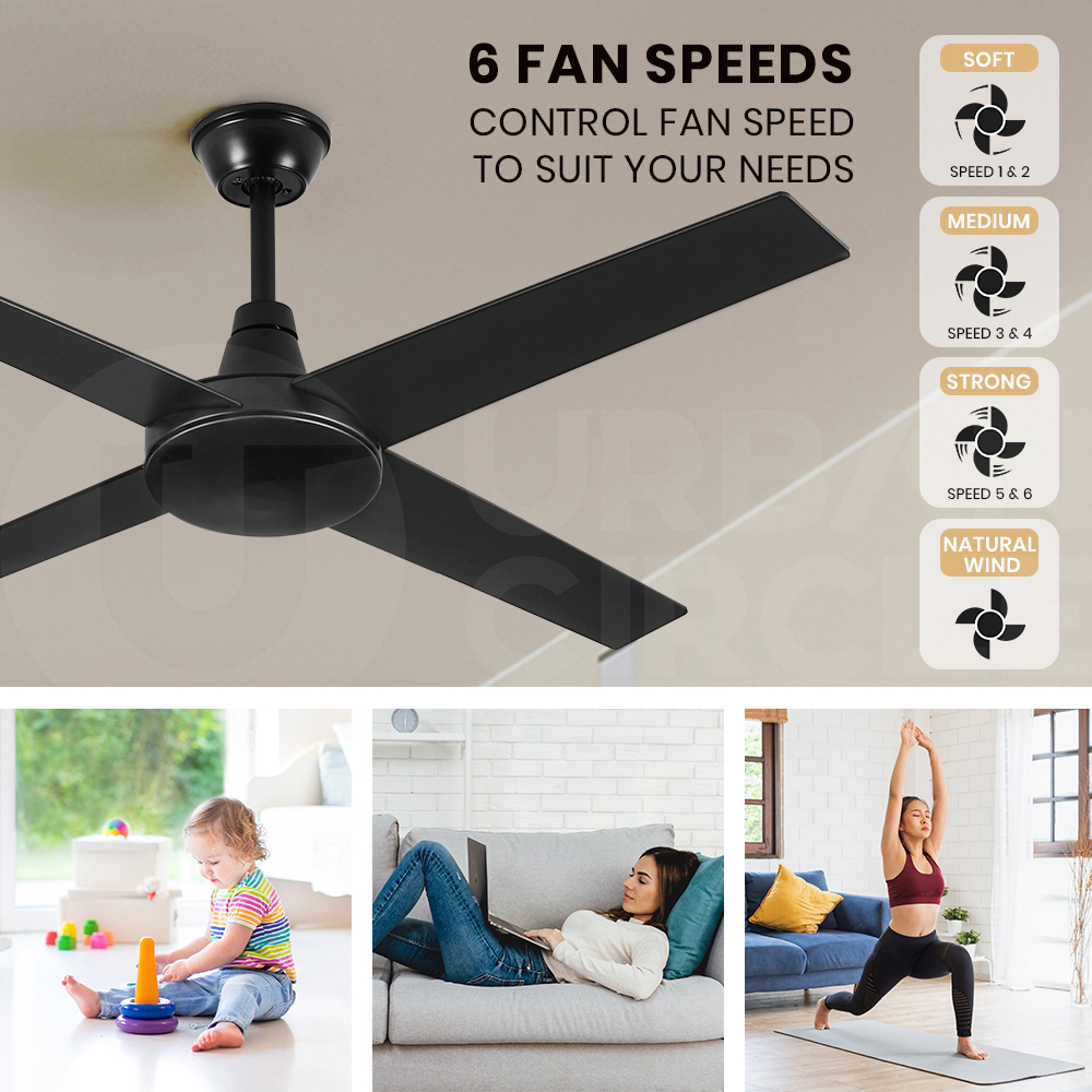 Krear 52'' Ceiling Fan with LED Light Remote Control Fans 4 Wood Blades 1320mm - Picture 58 of 88