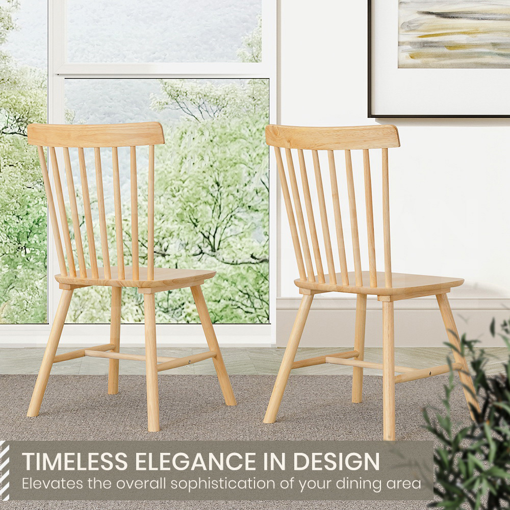 Furb 2x Dining Chairs Rattan Chair Wooden Accent Chair Oak - Picture 21 of 45