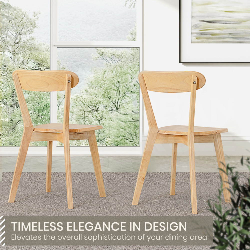 Furb 2x Dining Chairs Rattan Chair Wooden Accent Chair Oak - Picture 30 of 45