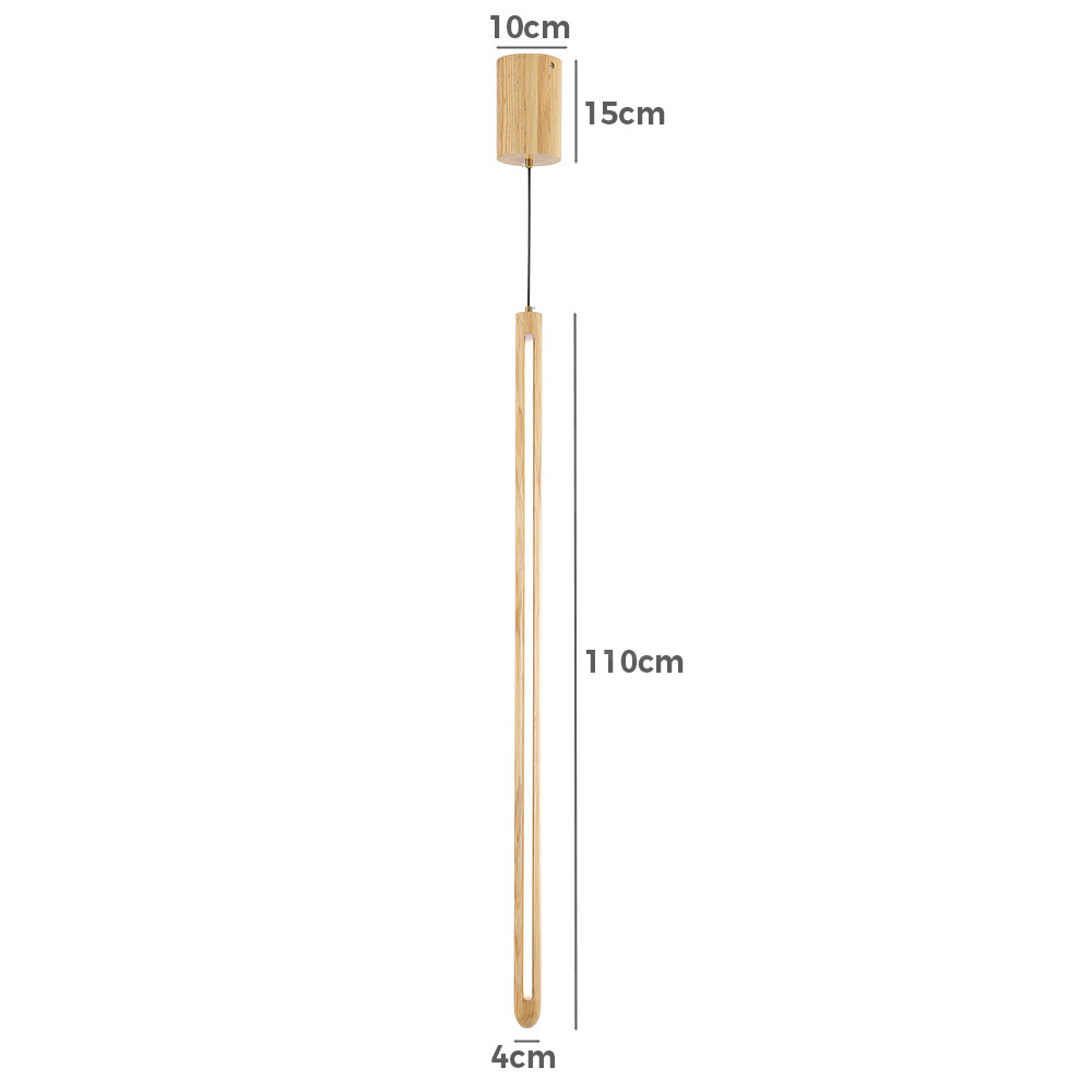 Krear Wooden Pendant Light Solid Wood LED Strips Linear Lighting 1.2M/1.5M/1.8M - Picture 188 of 197
