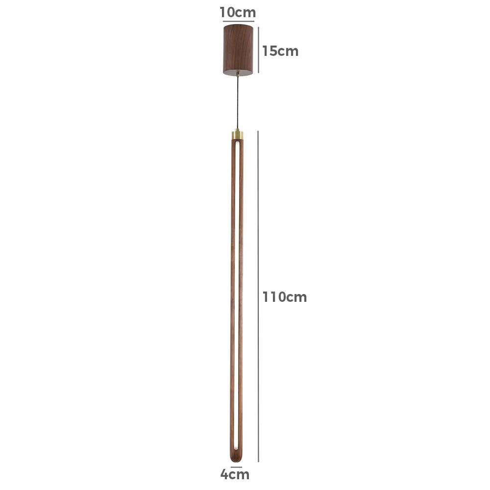Krear Wooden Pendant Light Solid Wood LED Strips Linear Lighting 1.2M/1.5M/1.8M - Picture 194 of 197