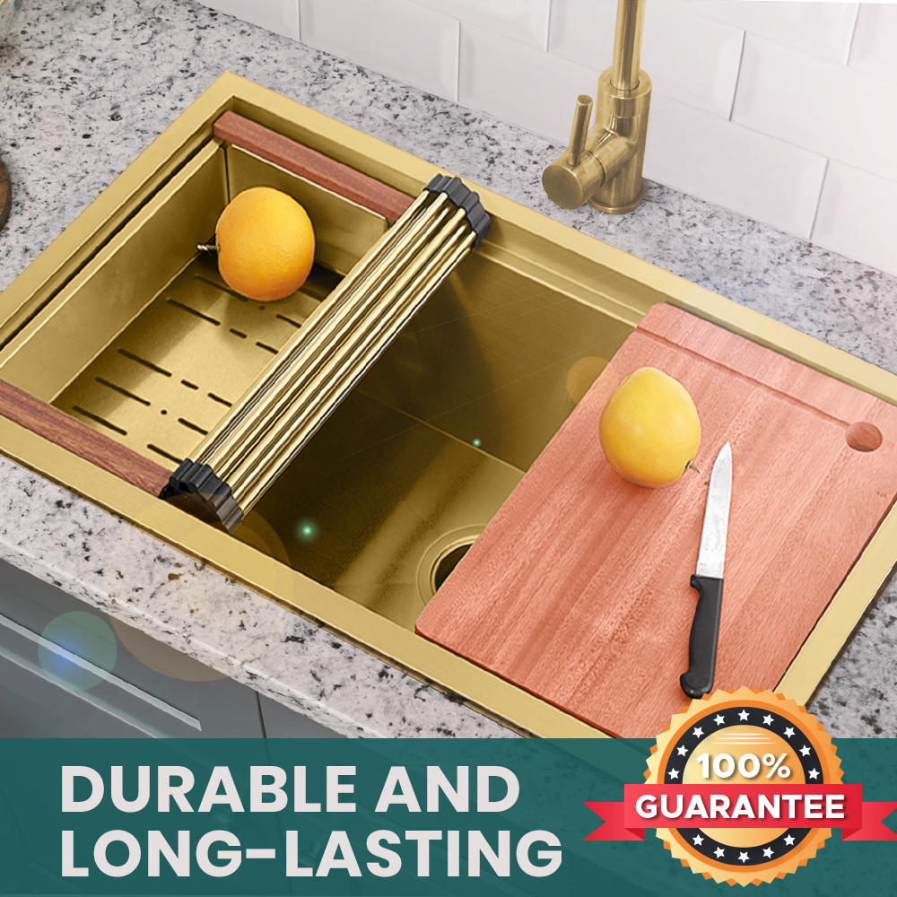 Simplus Stainless Steel Kitchen Sink Laundry Undermount Single Double Bowl Set - Picture 94 of 187