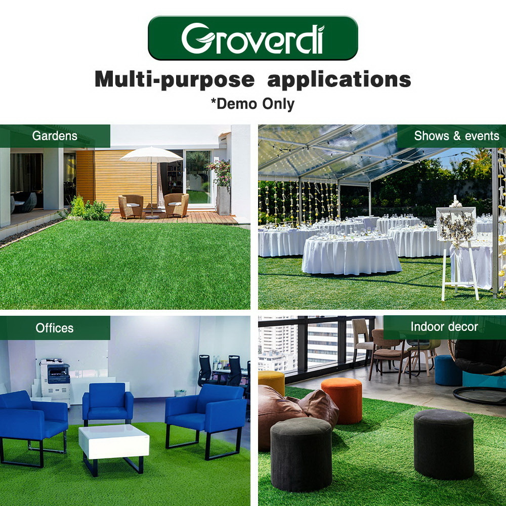 Groverdi Artificial Grass Synthetic Lawns 10-60SQM Fake Turf Plastic Plant 30mm - Picture 49 of 174