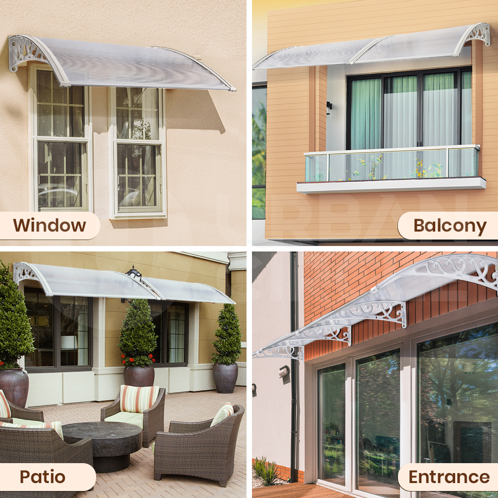 Groverdi Window Door Awning Outdoor Canopy Patio Rain Shield Cover DIY 1M-3M - Picture 157 of 163