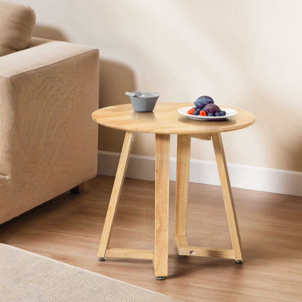 Furb Round Coffee Table Wooden End Table Side Table for Home Living Room 60/80CM - Picture 15 of 55