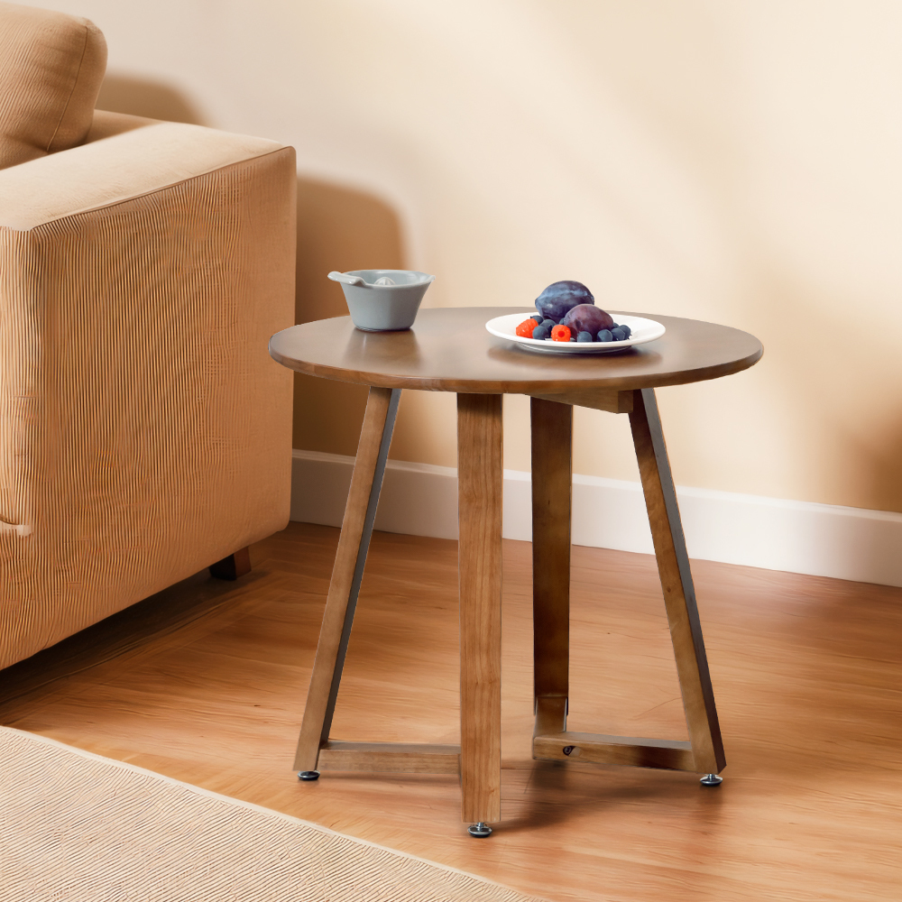 Furb Round Coffee Table Wooden End Table Side Table for Home Living Room 60/80CM - Picture 26 of 55